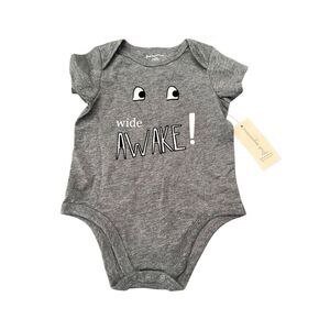Short sleeve bodysuit NEW wide awake grey sz 6-9 months First Impressions